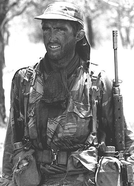 B&W Photo Rhodesian Army Troop Rhodesia FN FAL Rhodesian Light Infantry RLI