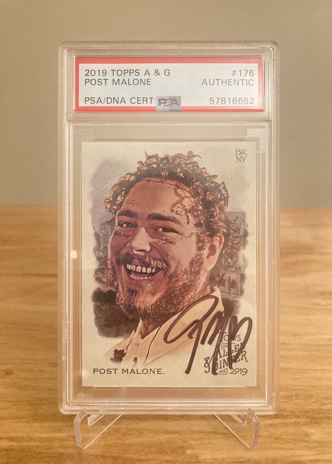 2019 Topps Allen & Ginter Post Malone PSA Authentic Autograph Card
