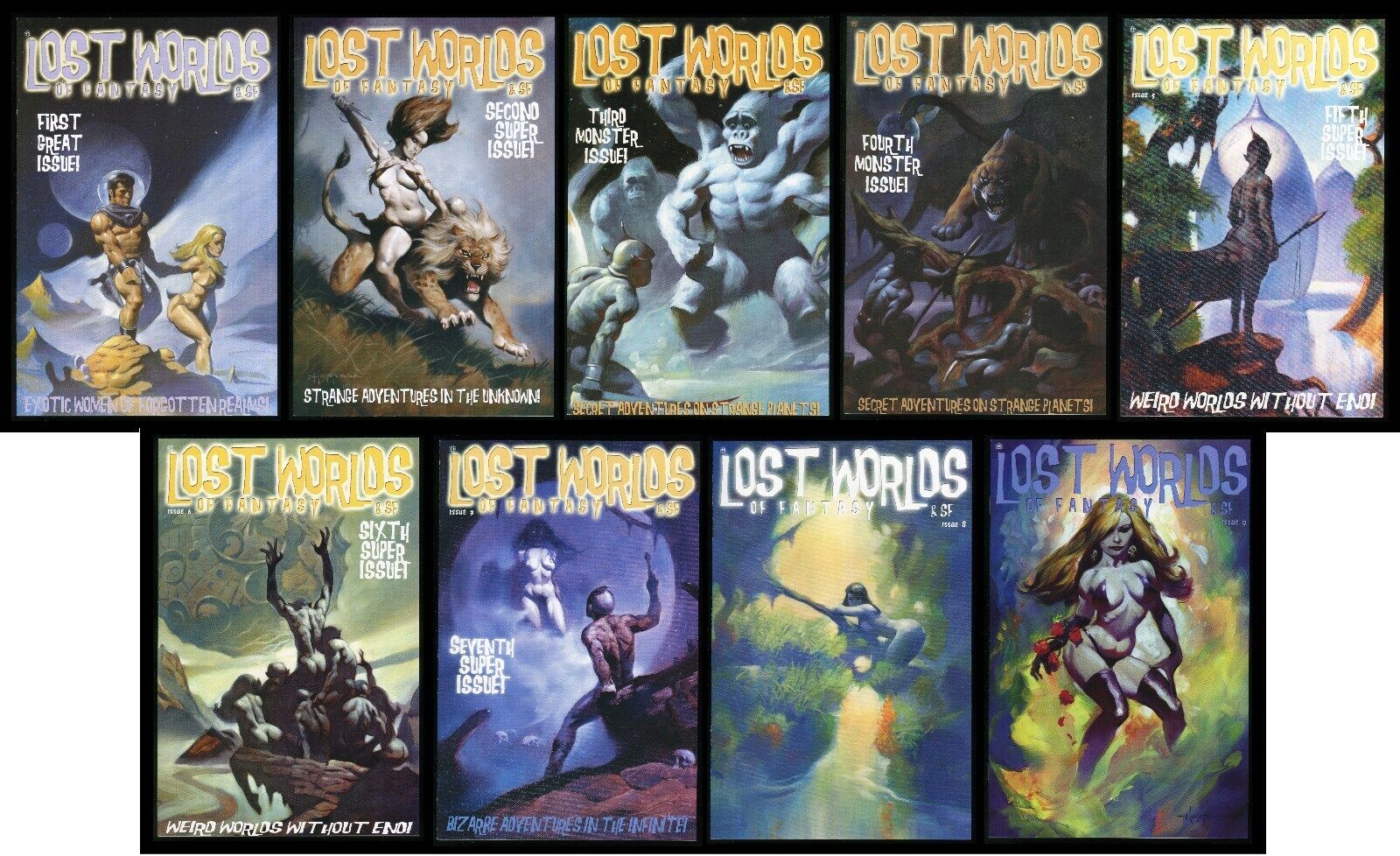 Lost Worlds of Fantasy & SF Variant Comic Set 1-2-3-4-5-6-7-8-9 Lot Mike Hoffman