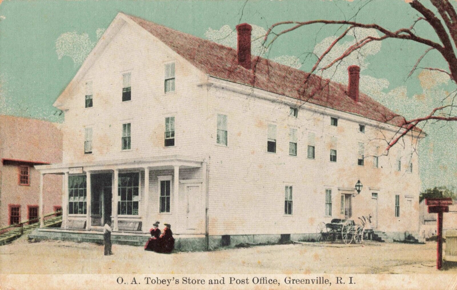O.A. Tobey\'s Store & Post Office Greenville Rhode Island RI c1910 Postcard