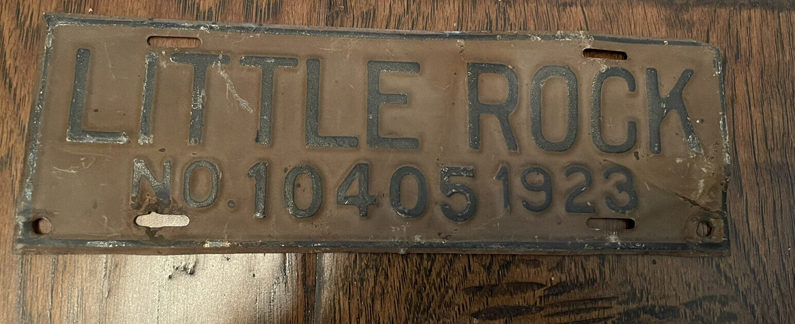 1923 Little Rock City License Plate