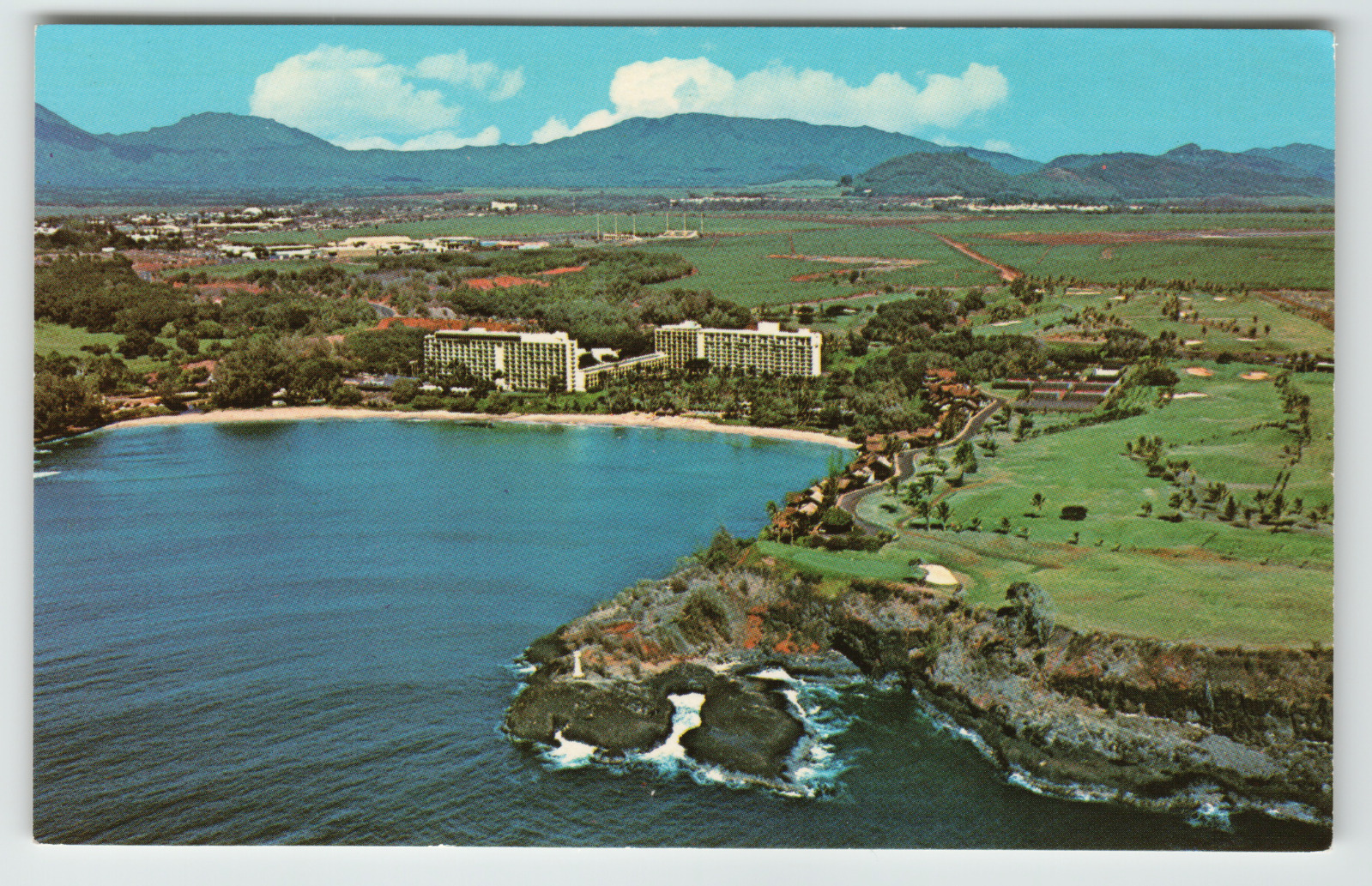 Postcard Kalapaki Beach Kauai, Hawaii Aerial View