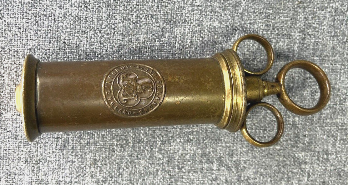 Antique Medical Pump/Ear Syringe - S. Maw Son & Thompson, London,Brass ca. 1880