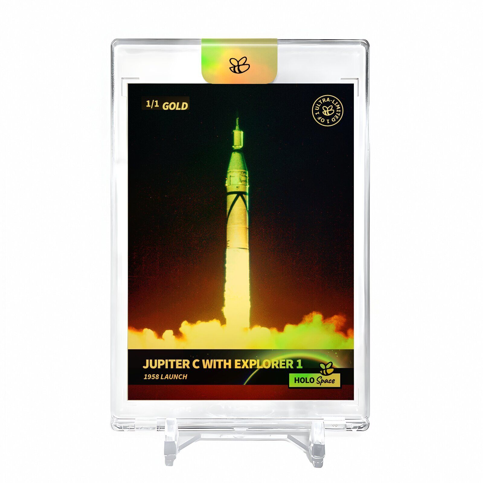 JUPITER C WITH EXPLORER 1 1958 Launch Holo Gold Card 2023 GleeBeeCo #JP19-G 1/1