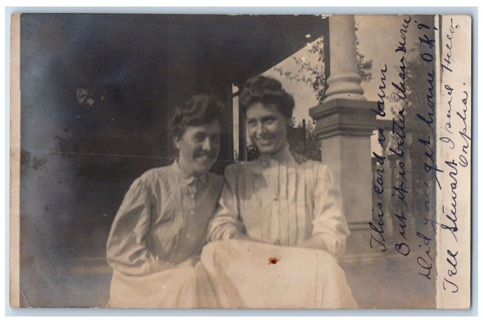 1906 Candid Women Smiling Galveston Frankfort Indiana IN RPPC Photo Postcard