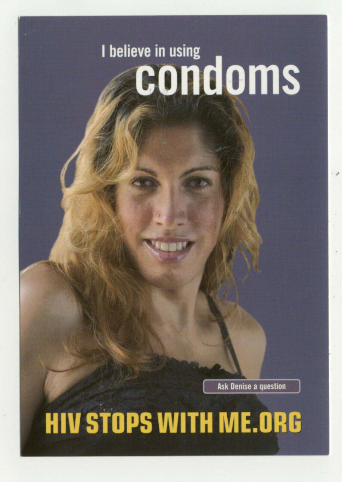 HIV Stops With Me Advertising Postcard #1