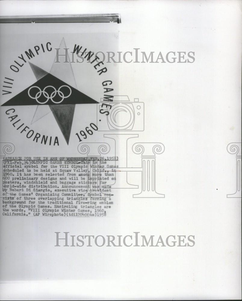1958 Press Photo new olympic symbol winter games - DFPC49509