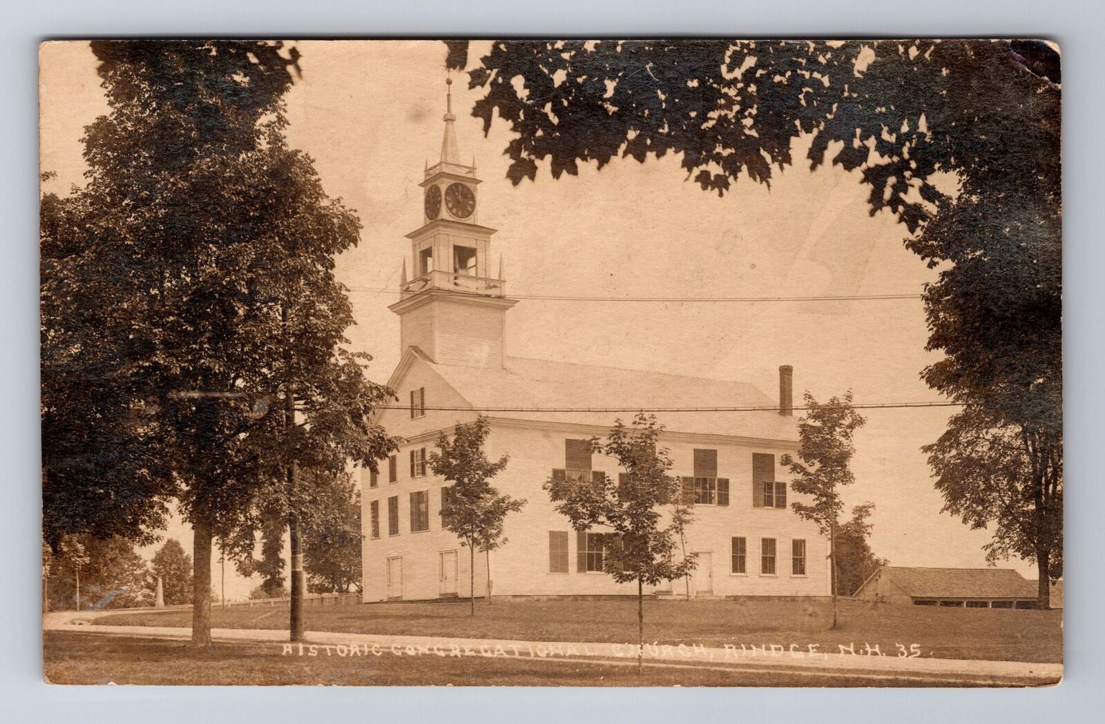Rindge, NH-New Hampshire, RPPC: Historic Congregational Church, Vintage Postcard