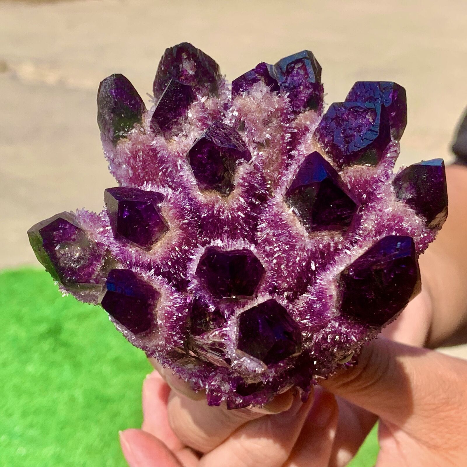 450G  New find sky purple phantom quartz crystal cluster mineral sample