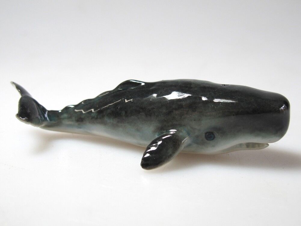 Handmade Collectible Ceramic Sperm Whale Figurine Underwater Animal