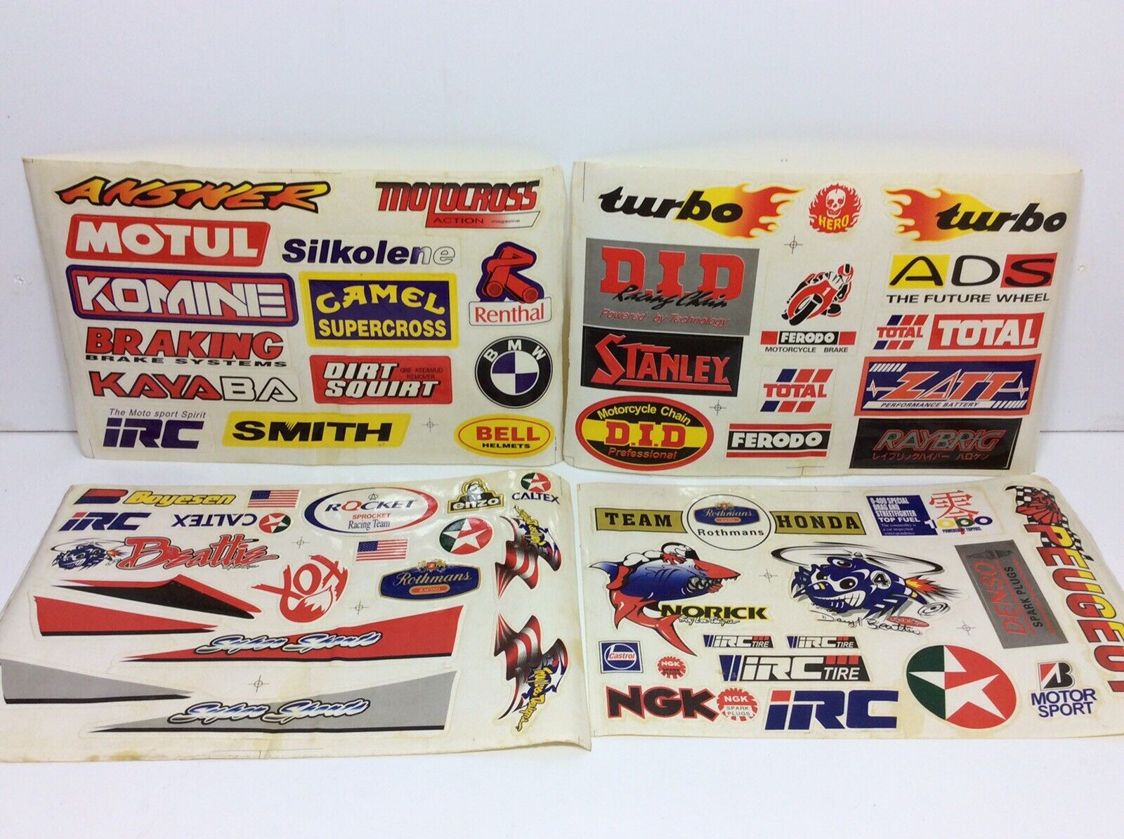 Vintage Daryl Beattie Grand Prix Motorcycle Racing Decals Stickers 4 Sheets 8x13