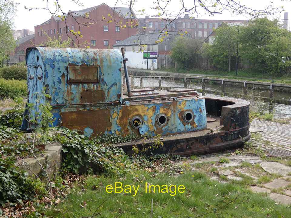 Photo 6x4 Abandoned Canal Boat at Wigan Pier Abandoned Canal Boat at Wiga c2019