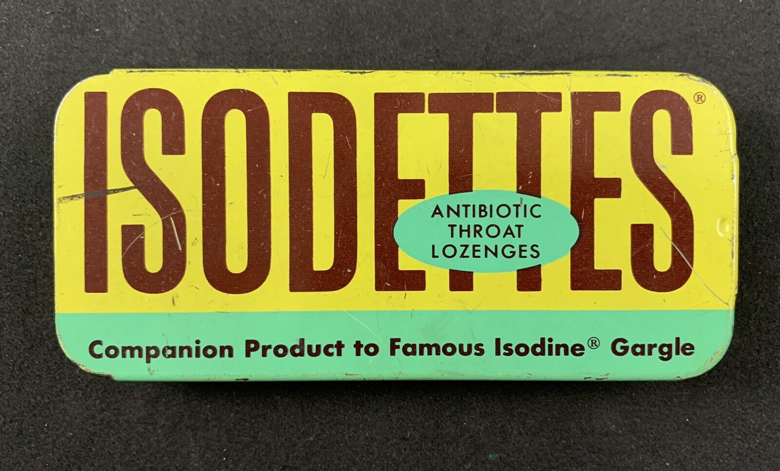 Vintage Isodettes Antibiotic Throat Lozenges Metal Tin