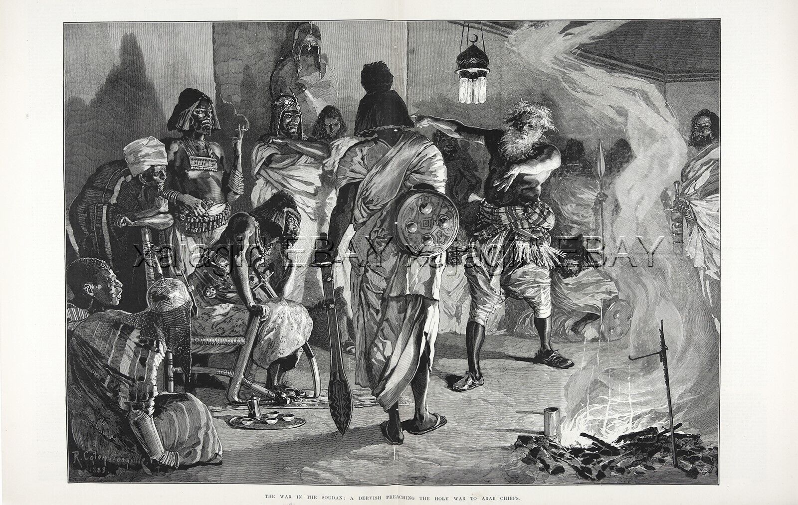 Religion Dervish Preacher Sufi Muslim Holy War Sudan Islam, 1880s Antique Print