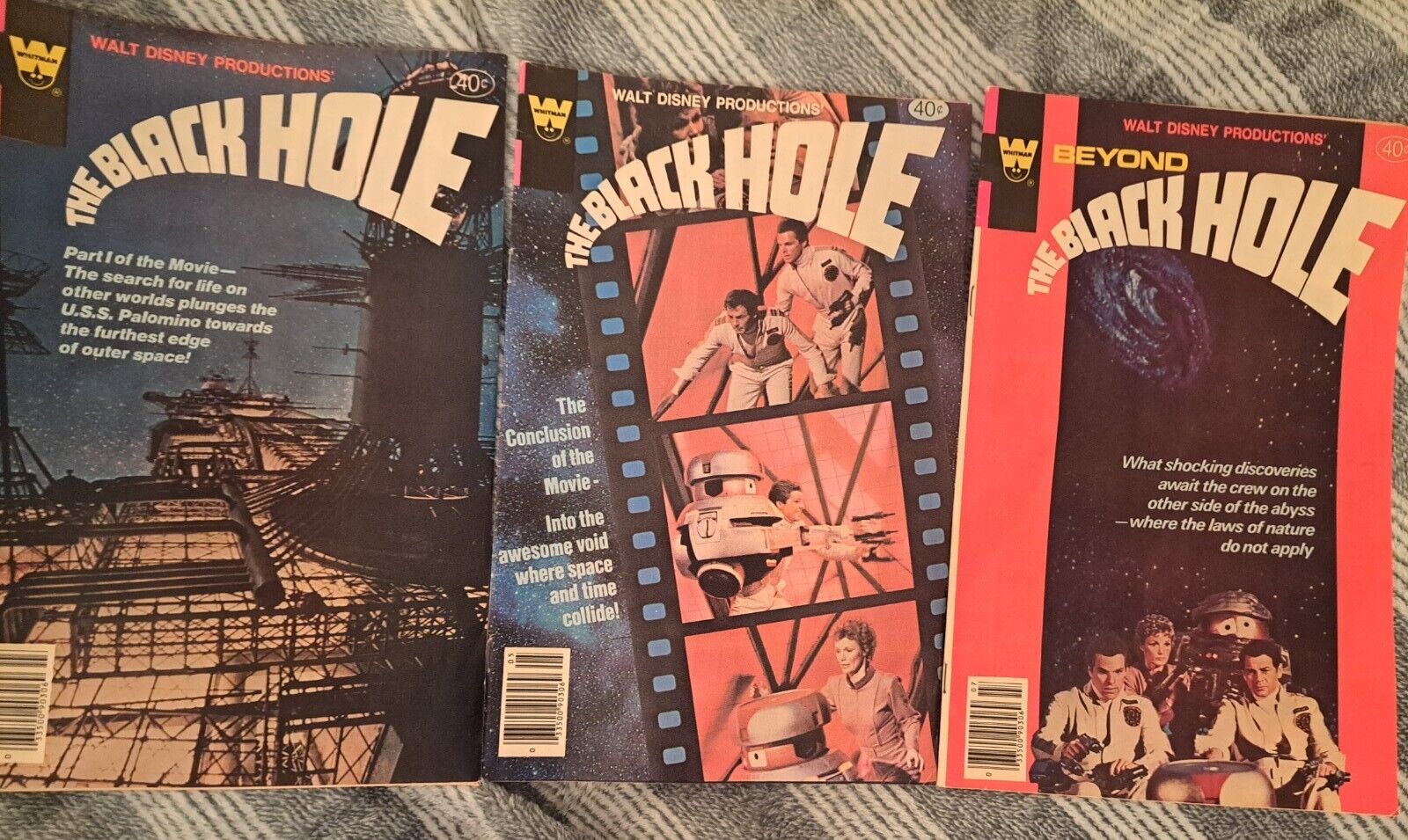 THE BLACK HOLE Set of 3 Comic Books DISNEY / Whitman 1980 Check Pics