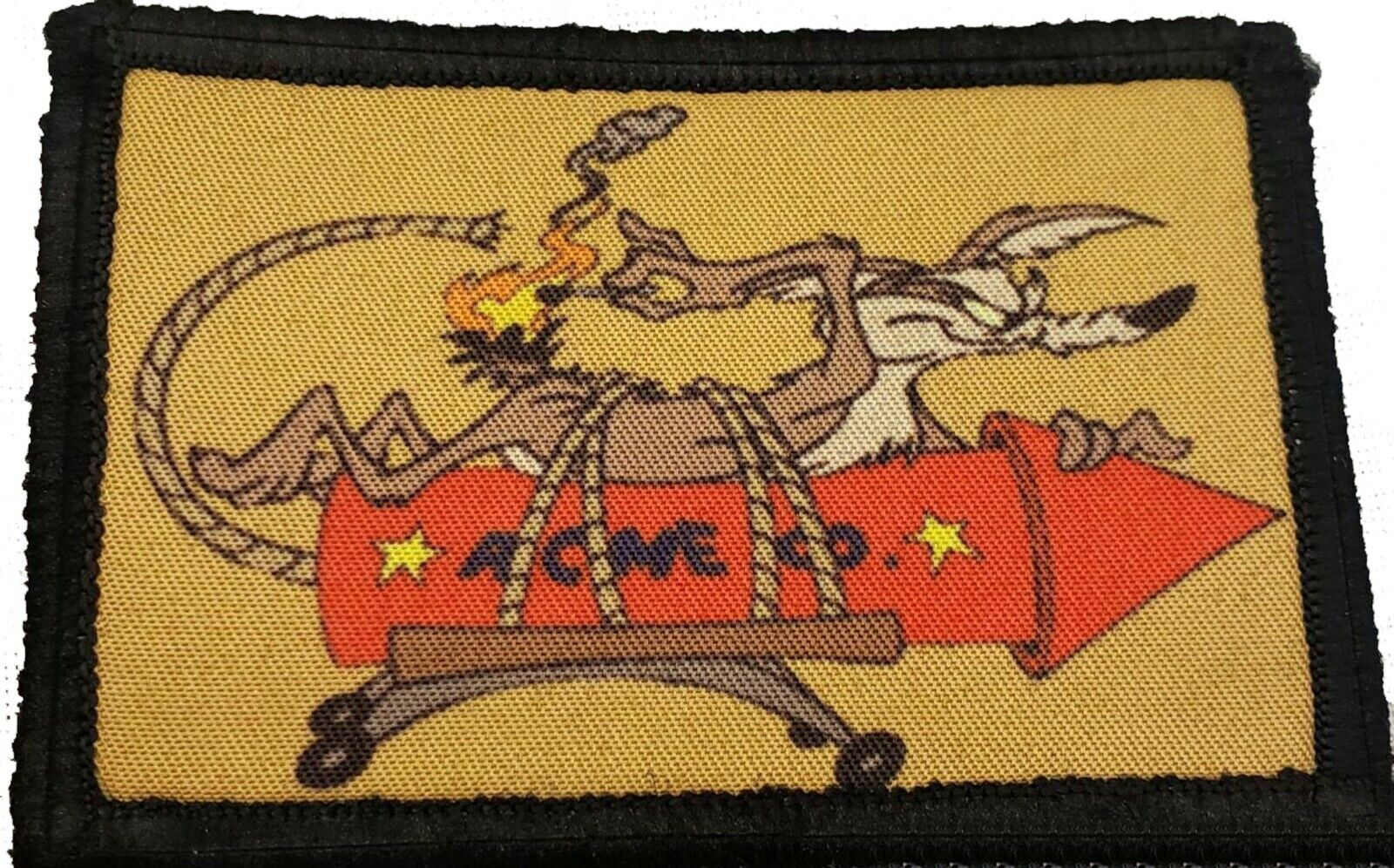 Wile E Coyote Morale Patch Funny Tactical Military USA flag Badge