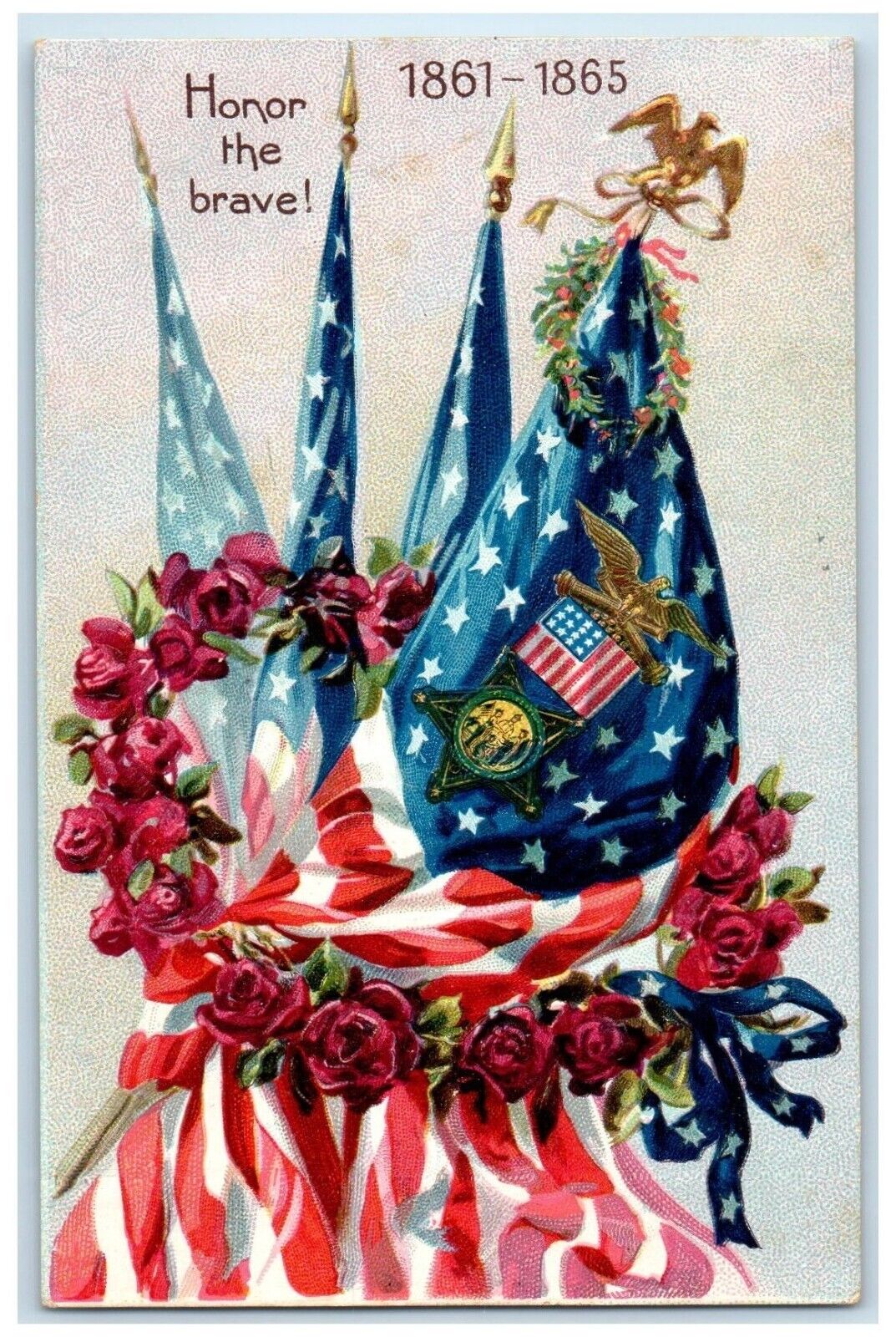 c1910's Decoration Day Patriotic Honor The Brave Tuck's Posted Antique Postcard