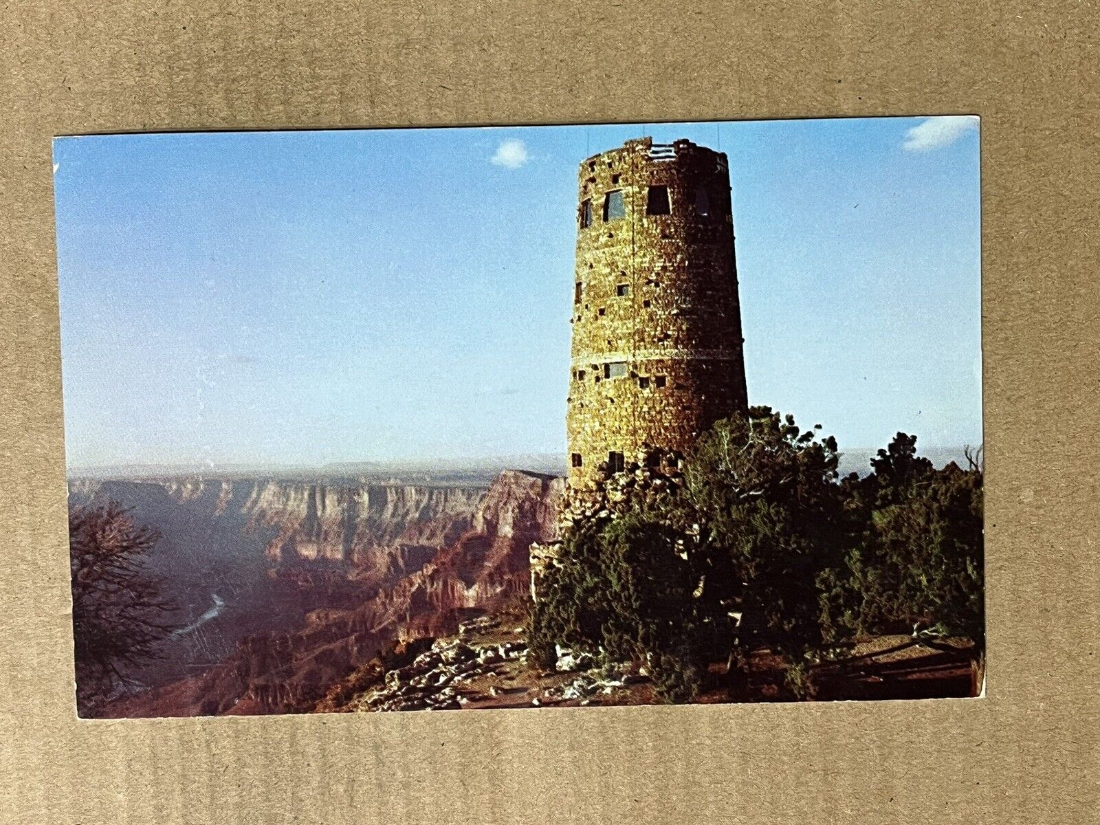 Postcard Fred Harvey Watchtower Grand Canyon National Park Arizona AZ Vintage PC