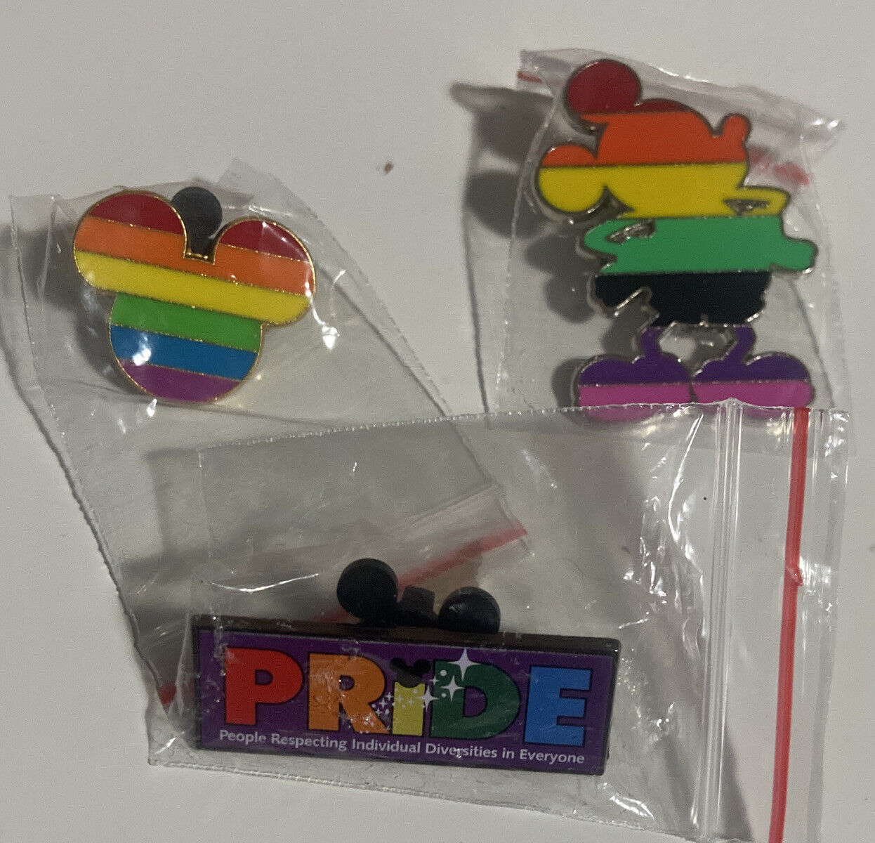 Disney RAINBOW Pride Pin lot of 3 Pins