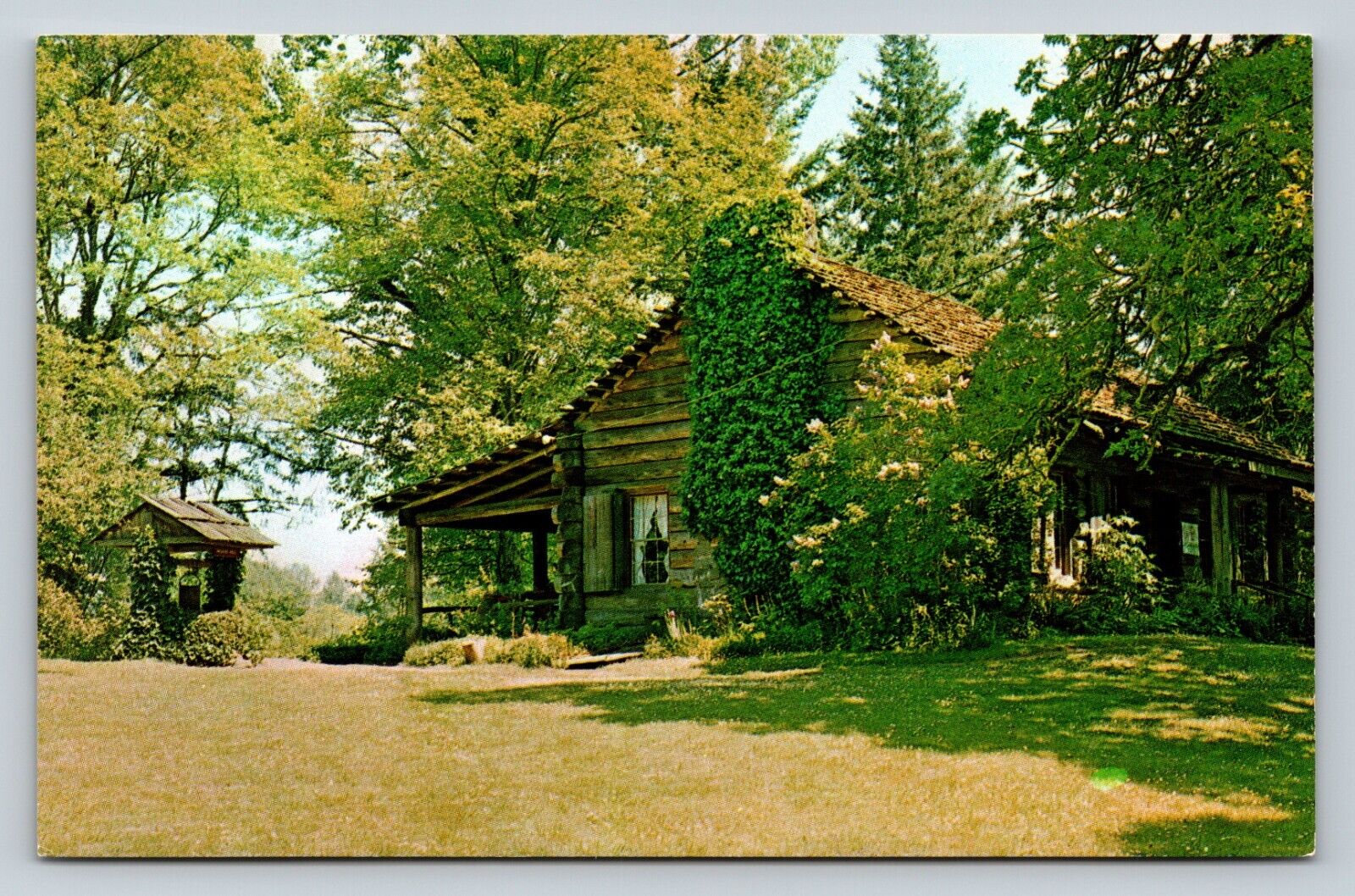 Pioneer Mothers\' Memorial Log Cabin CHAMPOEG Oregon Vintage Postcard 0702