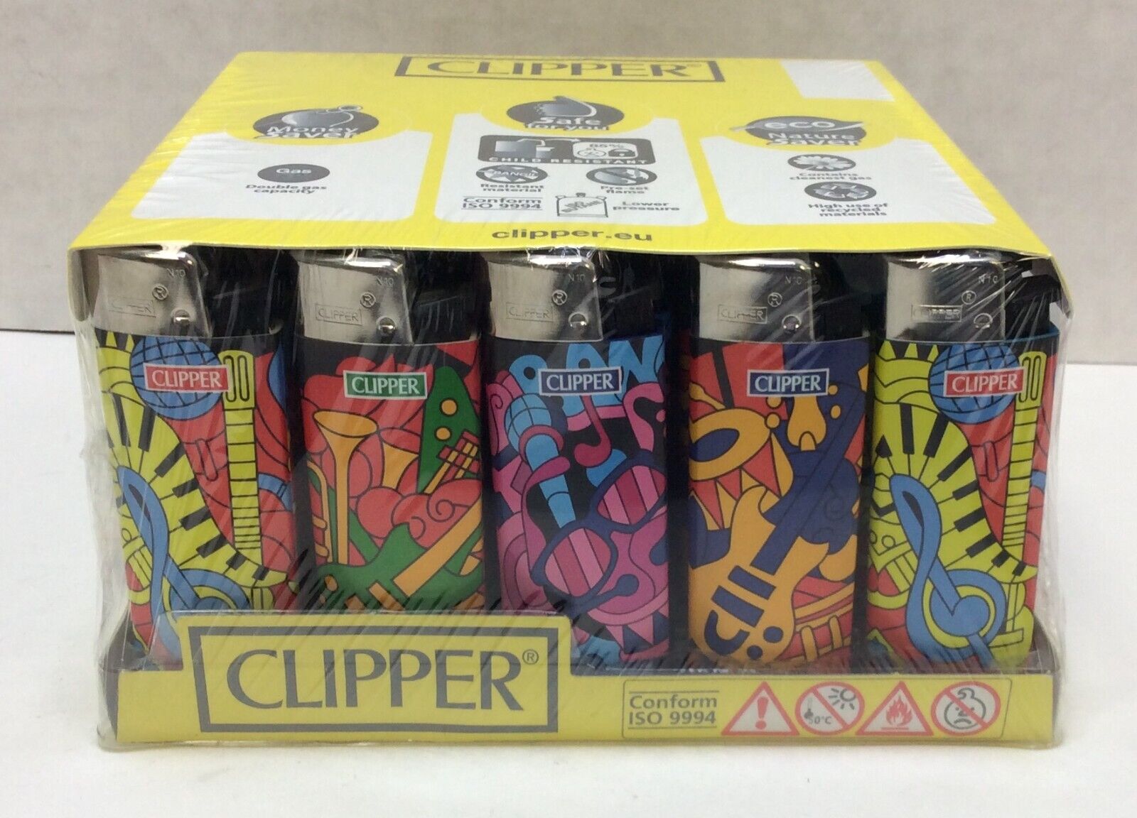 Clipper Music Themed Lighters Lot of 50 Multicolor ~ 