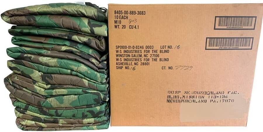 USGI Poncho Liner Woobie Woodland Camo- NEW - (Made in USA) with Tag