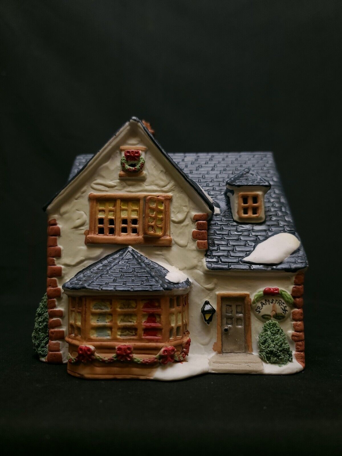Vintage Lemax Old World Village-1991 Seamstress Shop-Porcelain Lighted Christmas