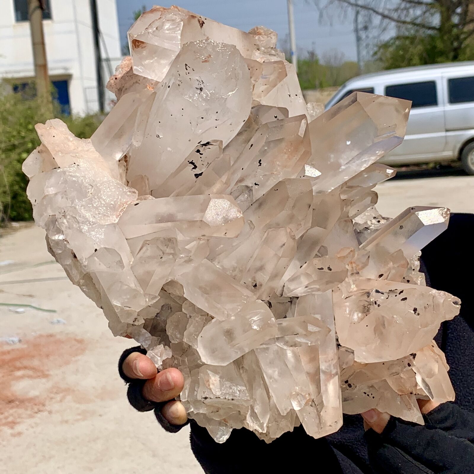 12.01LB Natural Large Himalayan quartz cluster white crystal ore Earth specimen