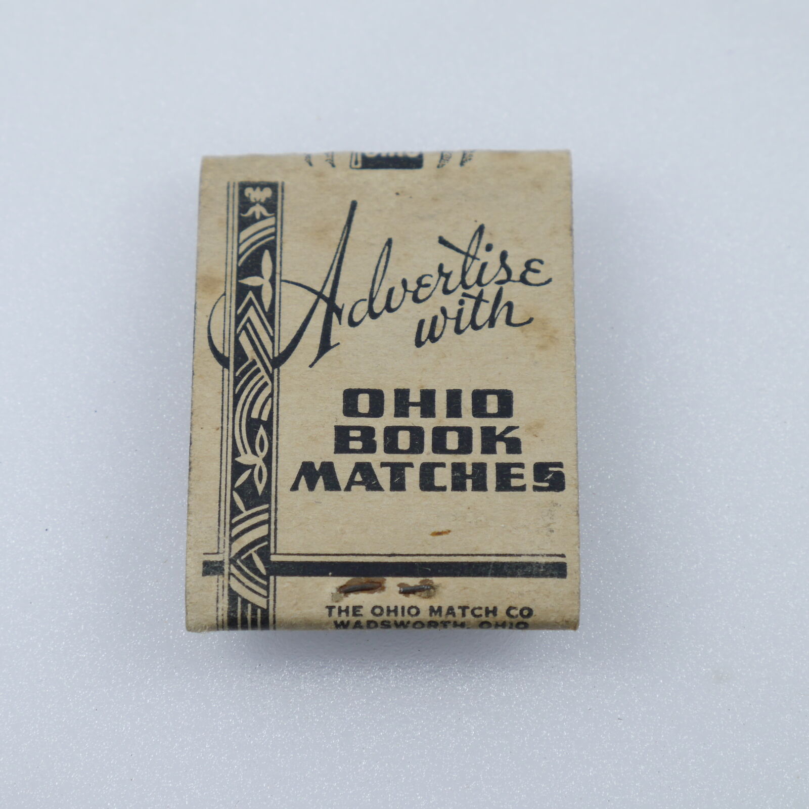 Advertise With Ohio Book Matches Matchbook Cover Vintage Struck