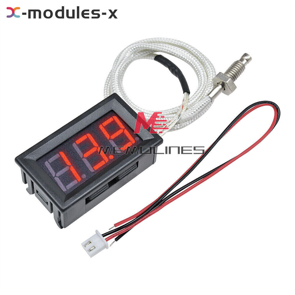DC12V Digital LED Display K-type Thermocouple Temperature Meter Thermometer USA