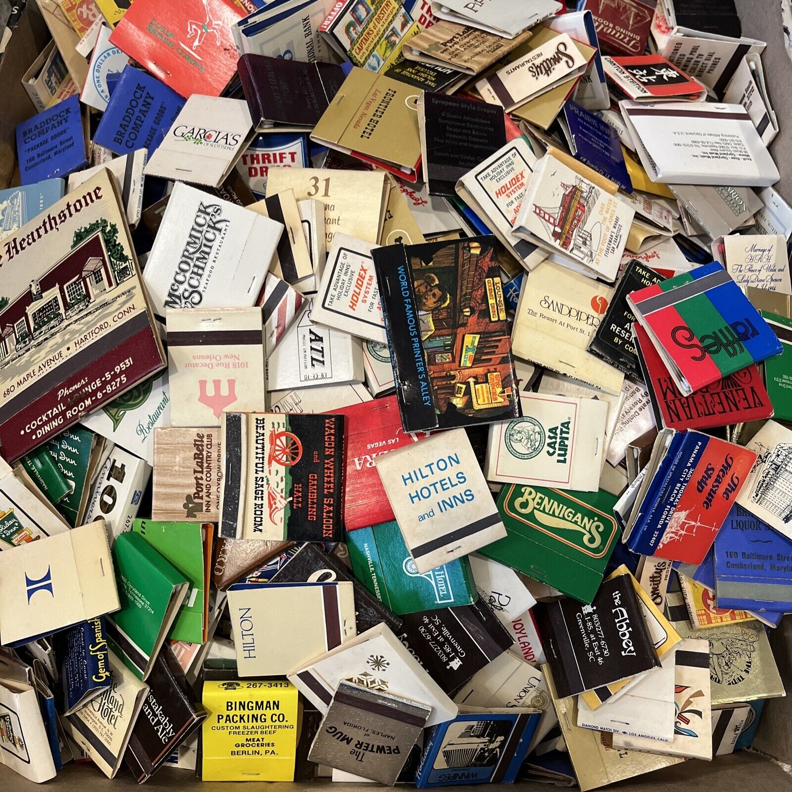 Vintage Matchbooks Unsearched Full & Unstruck Mint Condition 1000’s added 45 Lot