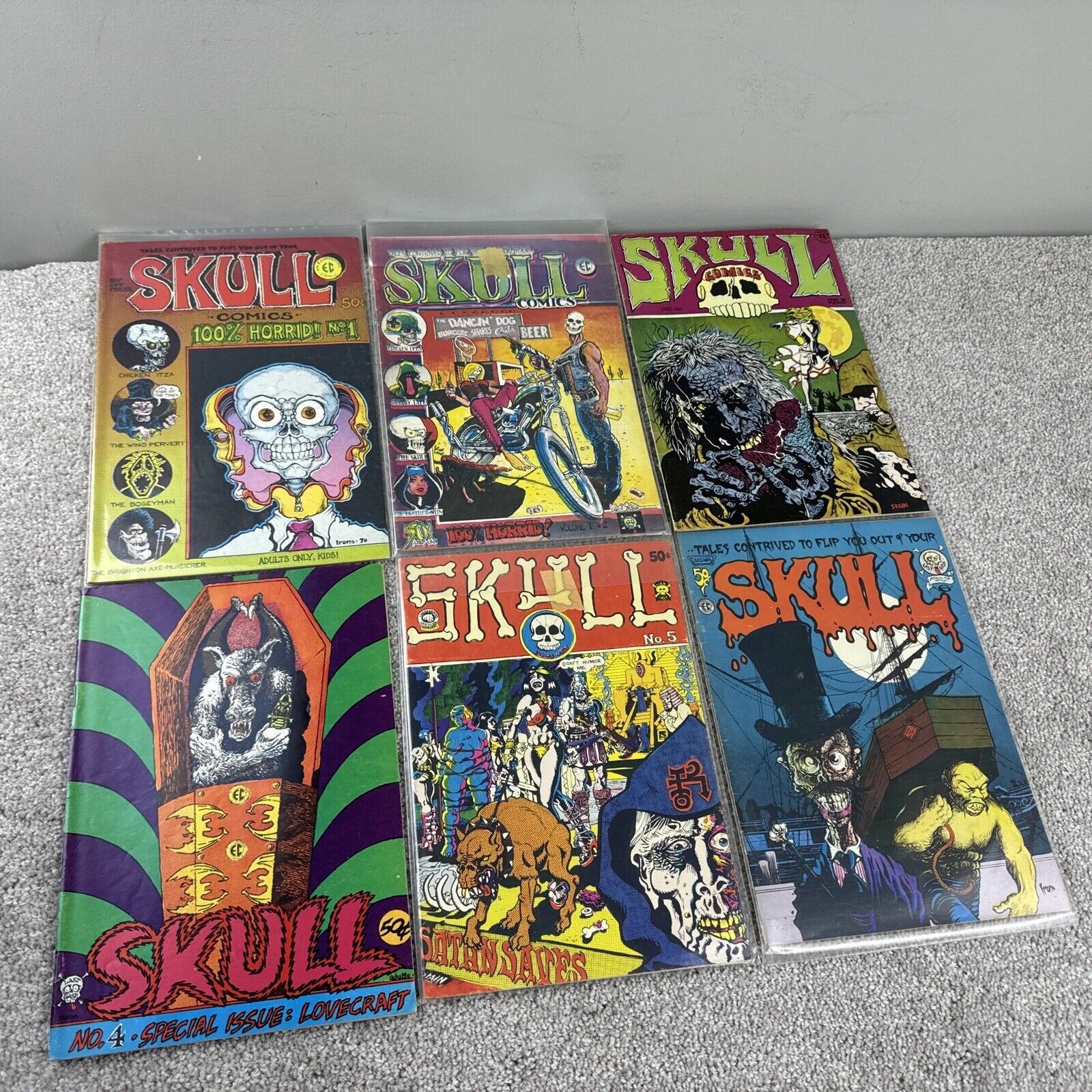 Skull Comics FULL RUN 1 2 3 4 5 6 RICHARD CORBEN Underground Comix Last Gasp