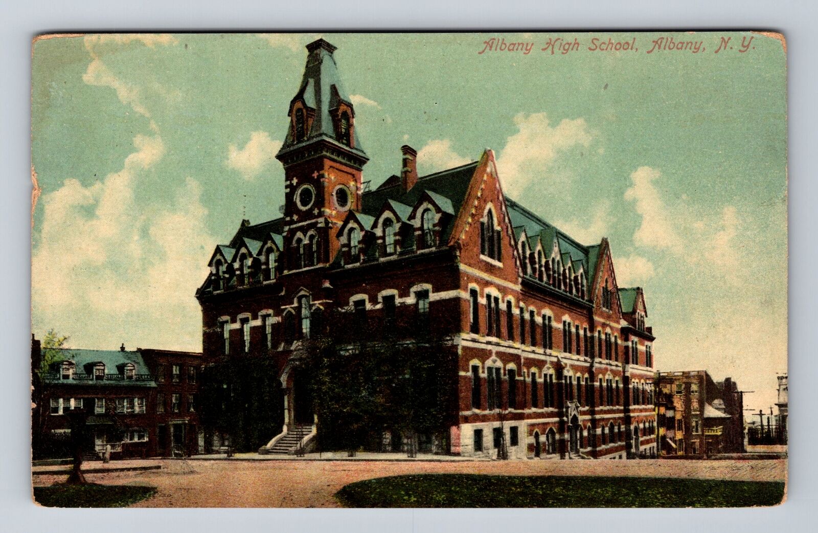 Albany NY-New York, Albany Public High School, Antique Vintage Postcard