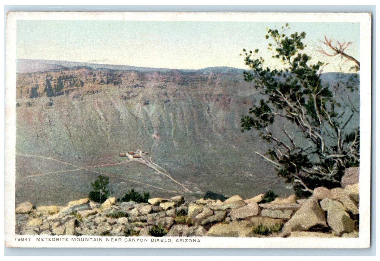 c1920\'s Meteorite Mountain Near Canyon Diablo Winslow Arizona AZ Rocks Postcard