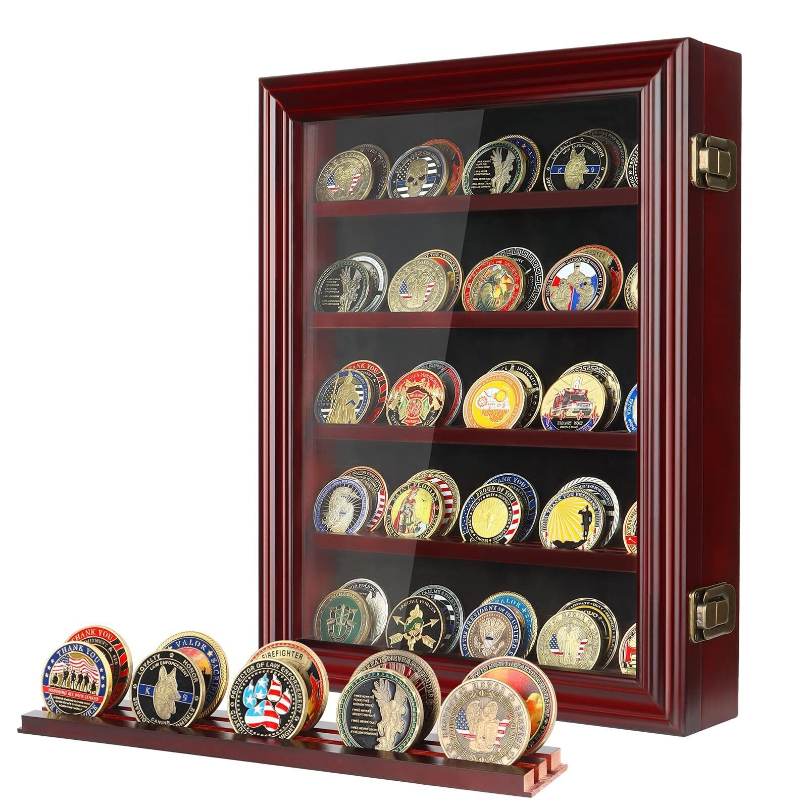 ASmileIndeep Military Challenge Coin Display Case with HD Toughened Glass Doo...