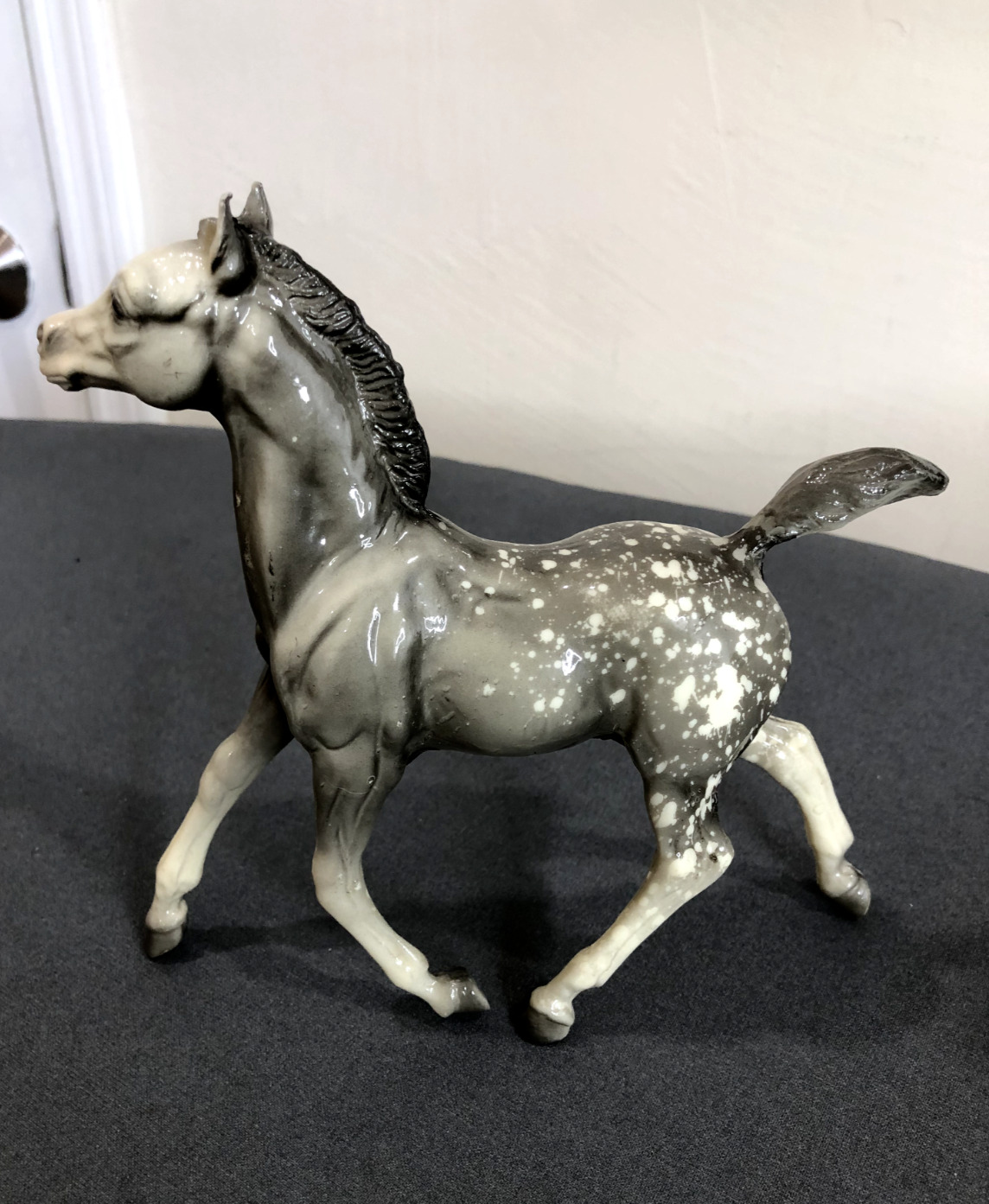 Vintage Breyer Running Foal Glossy Grey Appaloosa FLAW