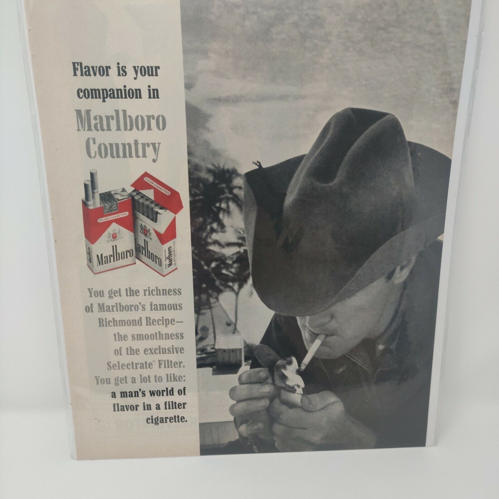 1963 Vintage Marlboro Advertisement Marlboro Man Cowboy Flavor 