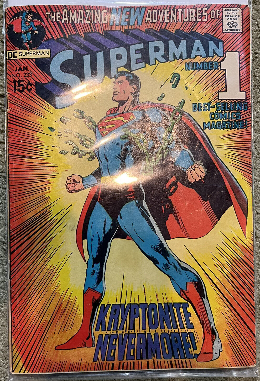 1971 Superman #233 GD/VG 3.0 Kryptonite Nevermore Number 1 Selling Comic Book