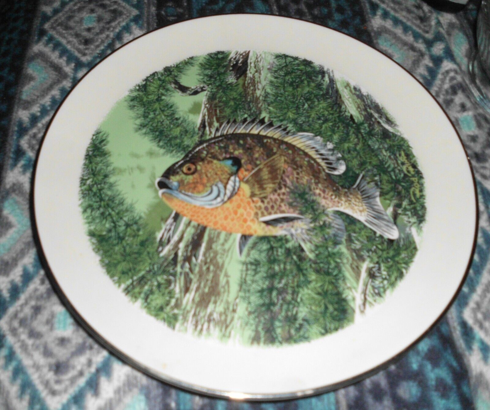 Collector Plate Bluegill Fish Pickard Serial Number 881 Artist Rod Ruth
