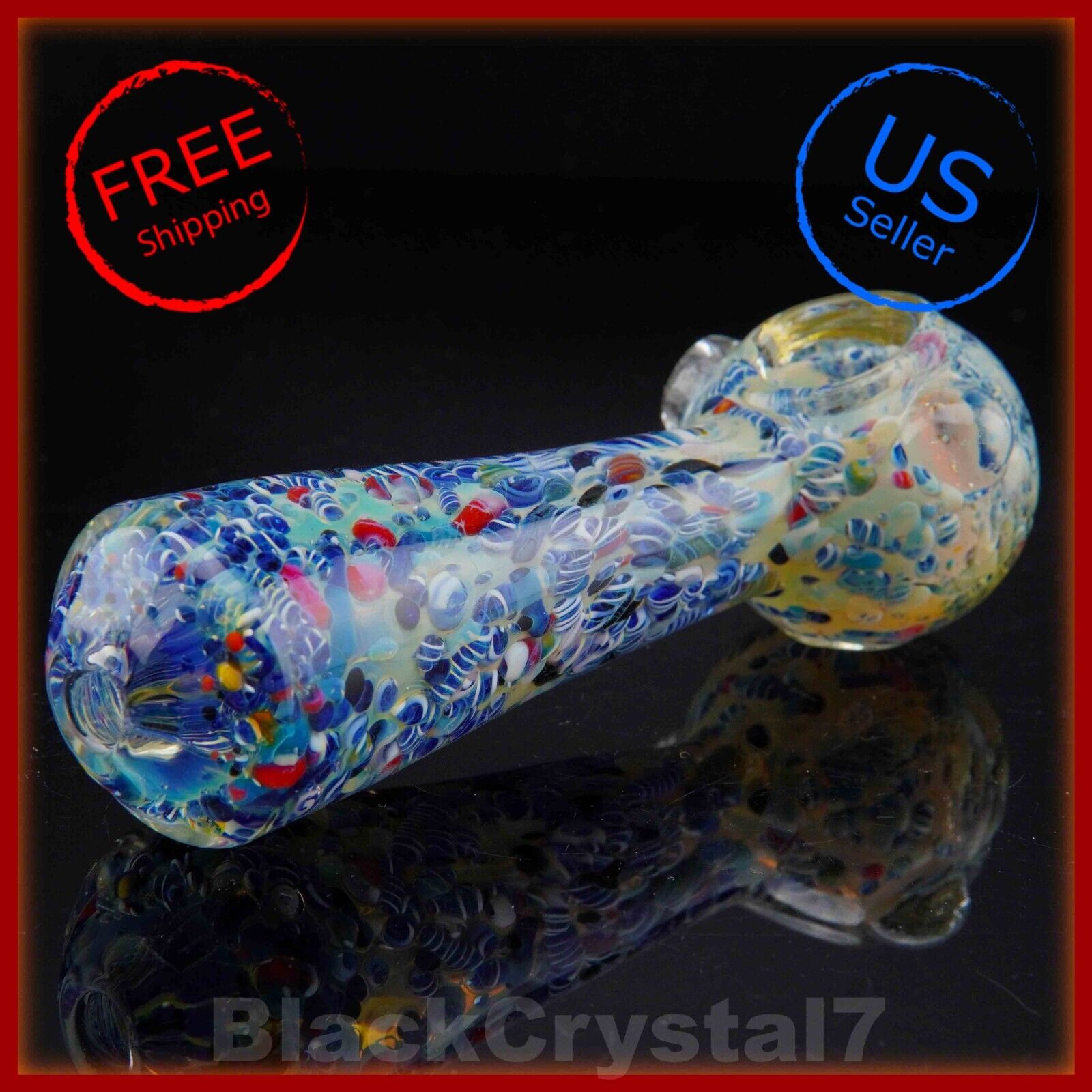 5 inch Handmade Heavy Frozen Glacier Color Changing Tobacco Smoking Bowl Pipes