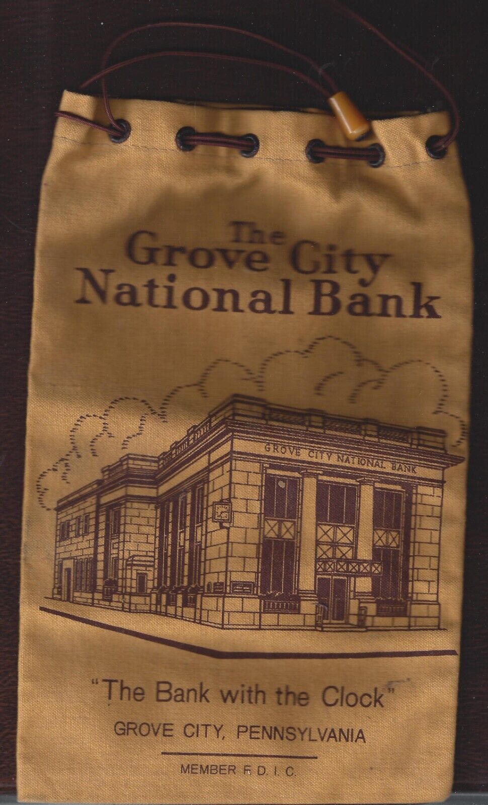 Vintage Grove City National Bank Bag Grove City  Pa