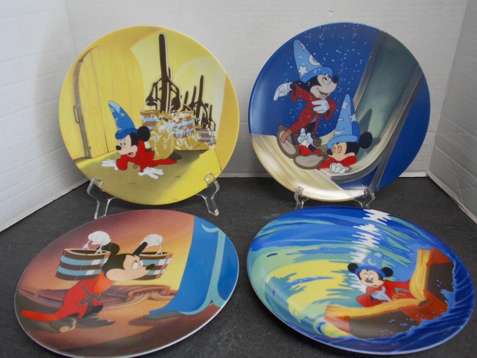 Set of 4 Edwin M Knowles Disney Mickey Mouse Fantasia Collector plates