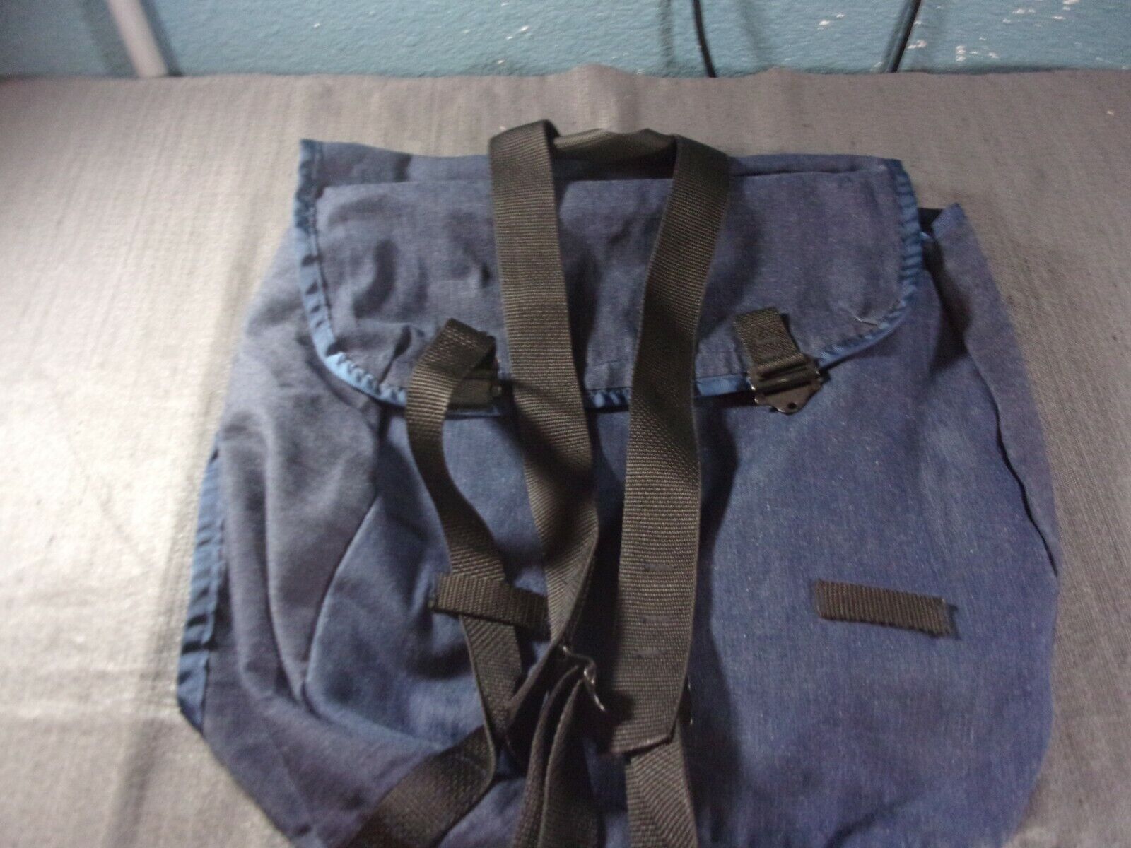 VINTAGE MILITARY Backpack 2 POCKET Jean Fabric BAG USN USAF