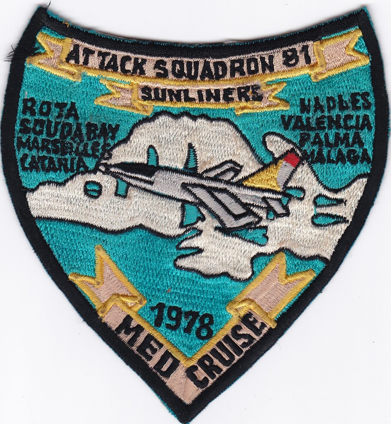 USN VA-81 Sunliners Med Cruise 1978 Patch S-8