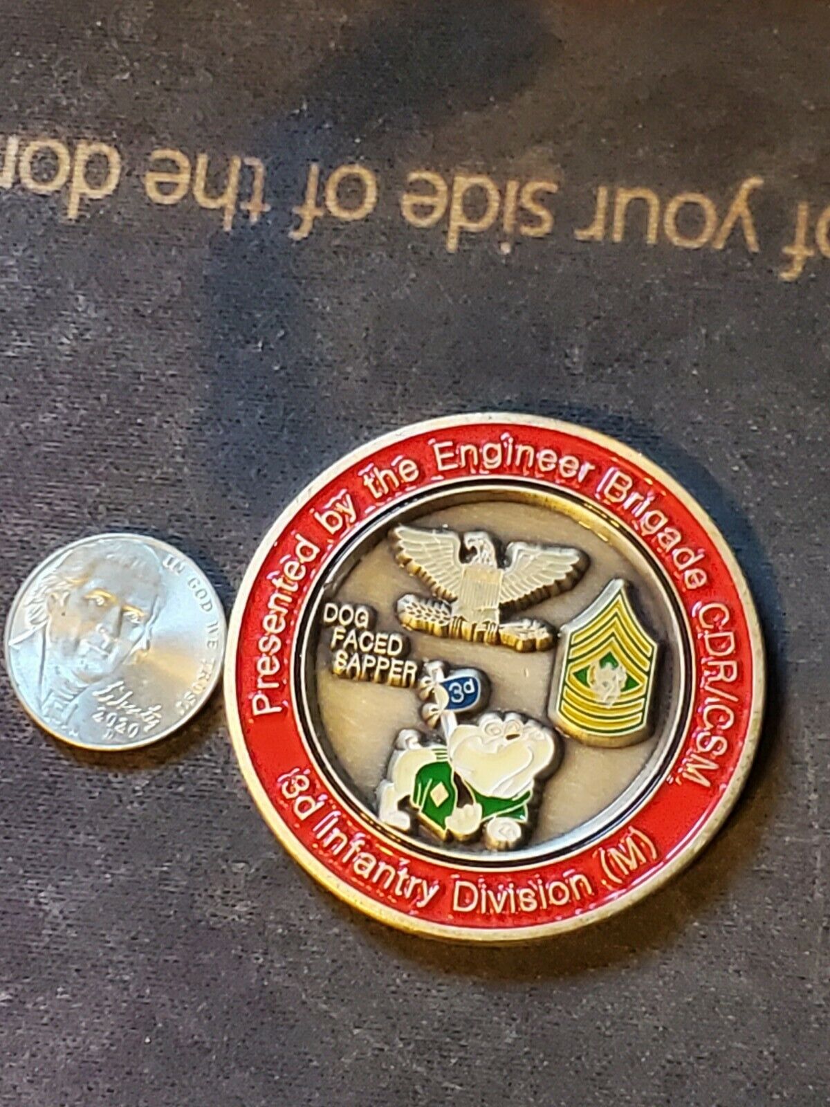 US Army 3rd Infantry Division Engineer Brigade Marne Sappers Challenge Coin