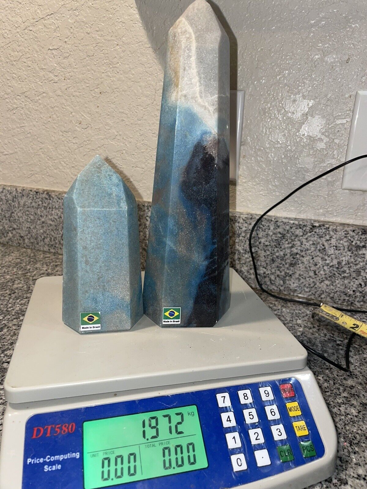 Trollite Blue Tourmaline Lithium Lepidolite Polished Towers 2pc 1.9KG