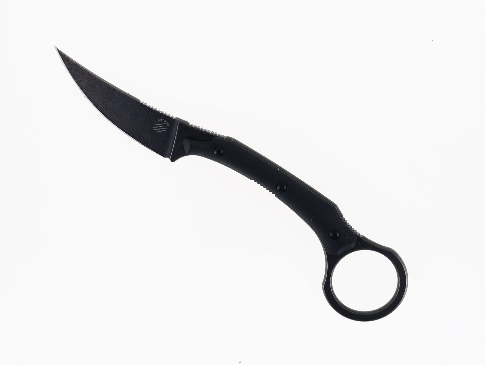 Bastinelli Dopamine Fixed Blade Knife 3D Black G10 Handle M390 Plain Edge BAS248