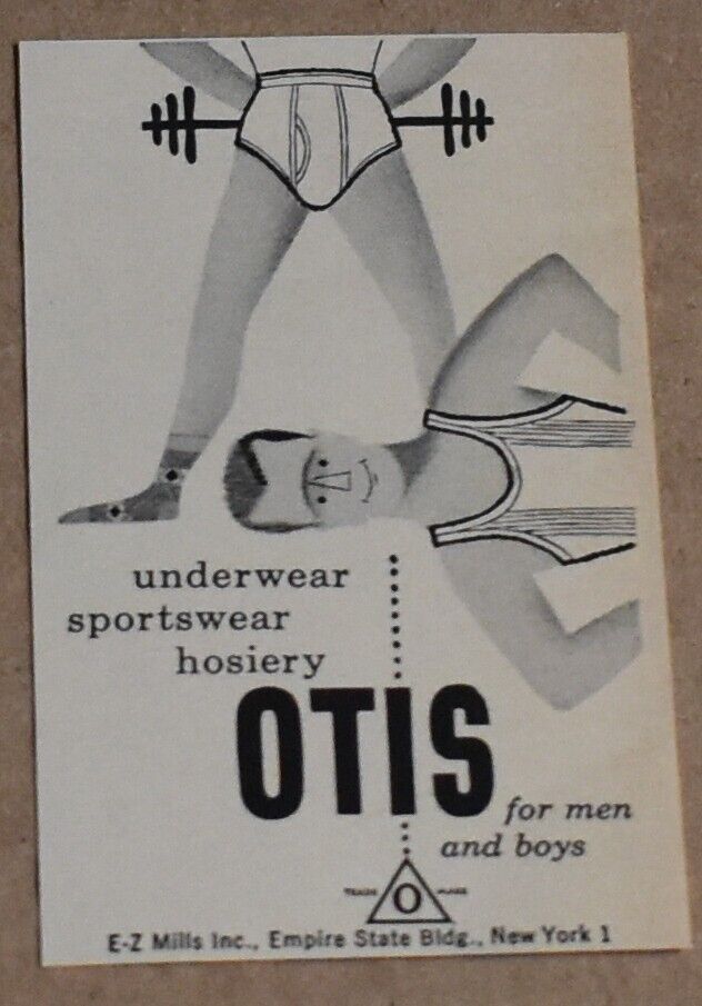 1952 Print Ad Otis Underwear Sportswear Hosiery for men boys Empire State NY art