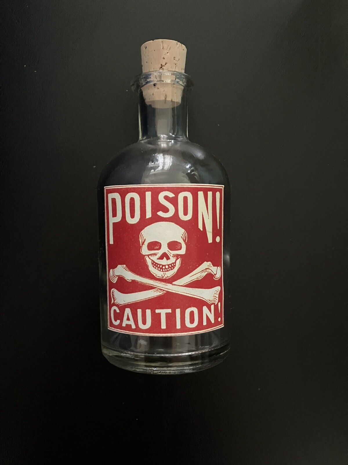 Poison Bottle - VERY RARE Skull and Crossbones Label - VINTAGE Apothecary