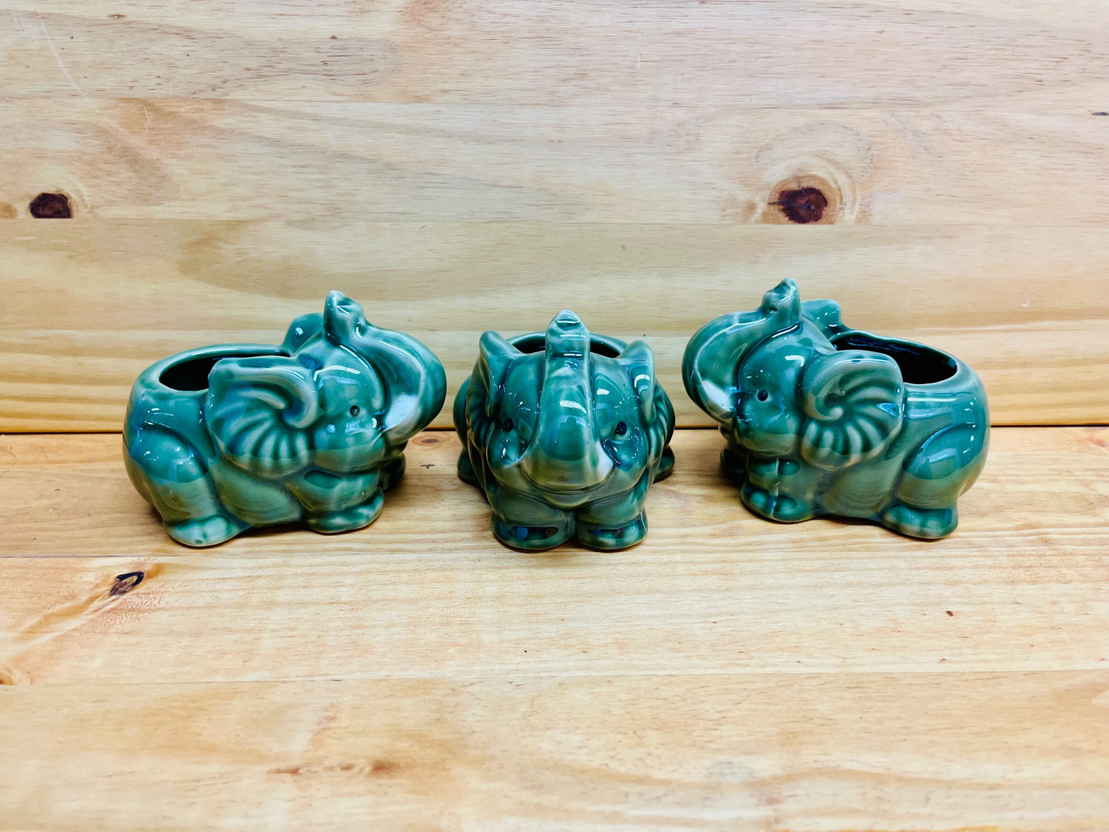Three Cute Elephant Vases For Lucky Bamboo